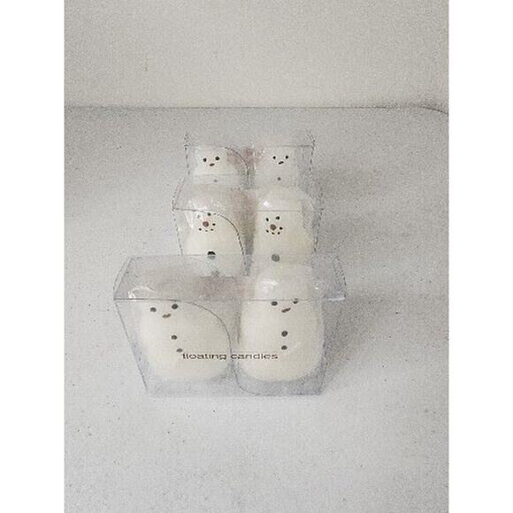 Lot of 3 Packages Of 2 Christmas Floating Candles 2 1/2" Snowmen White - Picture 2 of 6